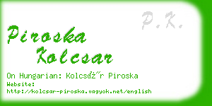 piroska kolcsar business card